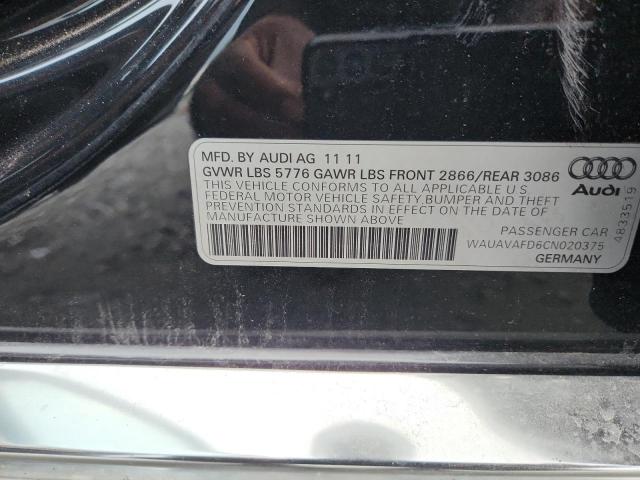 WAUAVAFD6CN020375 - 2012 AUDI A8 QUATTRO 黑色 照片 12