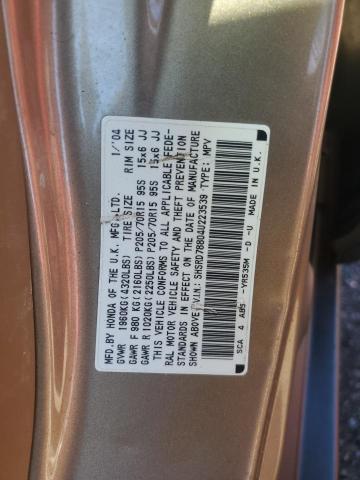SHSRD78804U223539 - 2004 HONDA CR-V EX TAN photo 13