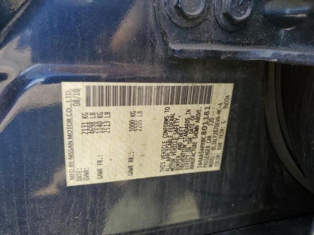 1N4AA5APXBC801181 - 2011 NISSAN MAXIMA S BLUE photo 12