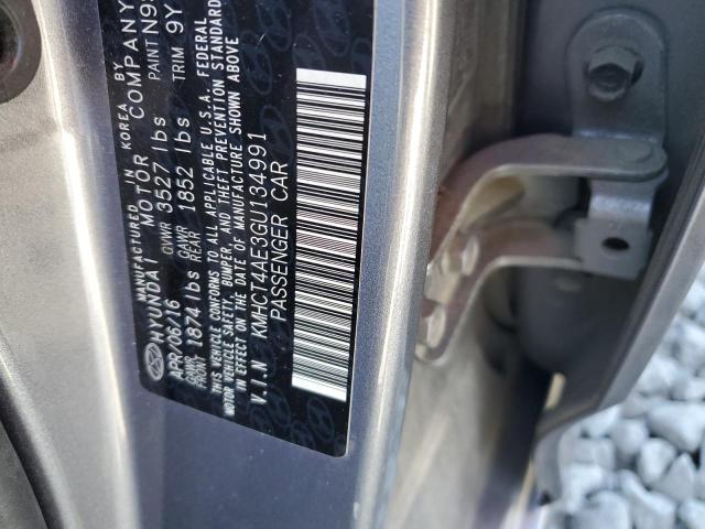 KMHCT4AE3GU134991 - 2016 HYUNDAI ACCENT SE 灰色 照片 12