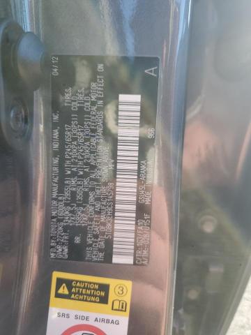 5TDBK3EH9CS145798 - 2012 TOYOTA HIGHLANDER BASE Grau Foto 13