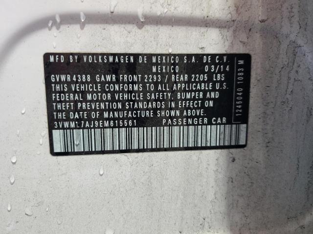 3VWML7AJ9EM615561 - 2014 VOLKSWAGEN JETTA TDI WHITE photo 14