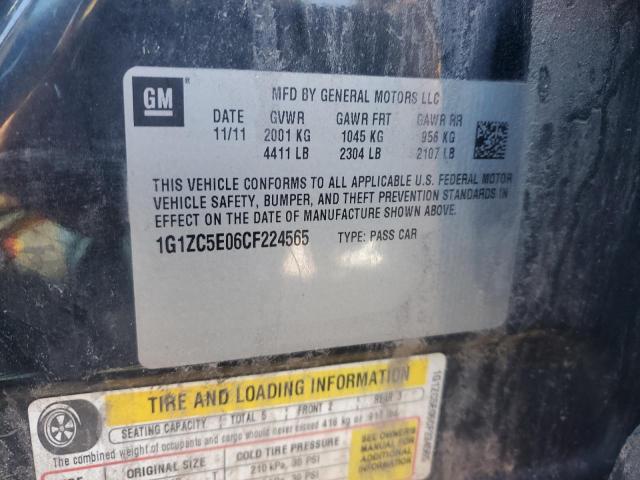 1G1ZC5E06CF224565 - 2012 CHEVROLET MALIBU 1LT BLACK photo 12