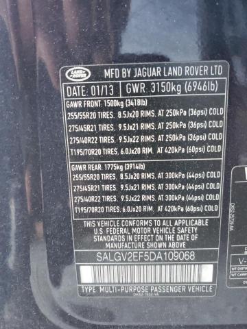 SALGV2EF5DA109068 - 2013 LAND ROVER RANGE ROVE AUTOBIOGRAPHY GRAY photo 13