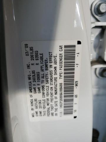 1HGCP26899A189466 - 2009 HONDA ACCORD EXL WHITE photo 13