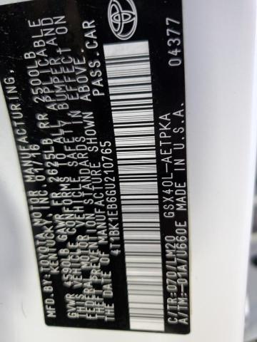 4T1BK1EB6GU210765 - 2016 TOYOTA AVALON XLE 白色 照片 13