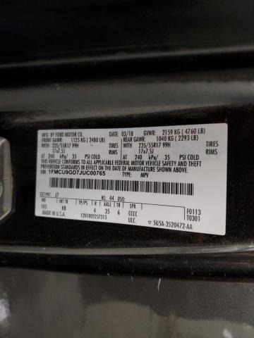 1FMCU9GD7JUC00765 - 2018 FORD ESCAPE SE GRAY photo 13