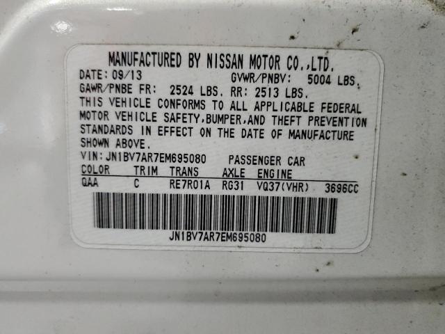 JN1BV7AR7EM695080 - 2014 INFINITI Q50 BASE WHITE photo 13