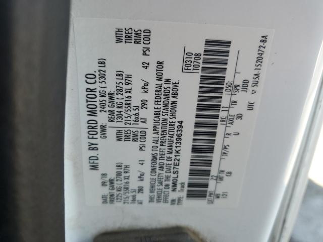 NM0LS7E21K1396394 - 2019 FORD TRANSIT CO XL Weiß Foto 13