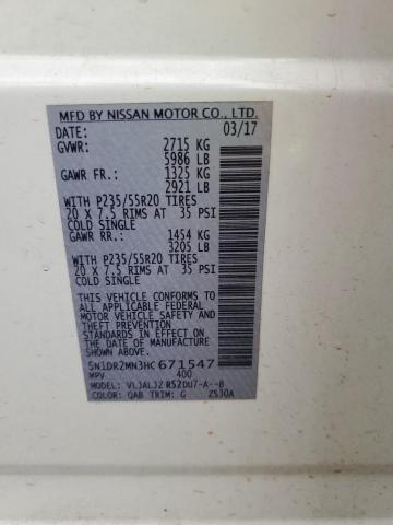 5N1DR2MN3HC671547 - 2017 NISSAN PATHFINDER S WHITE photo 14