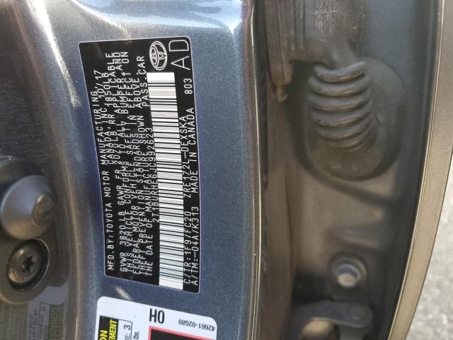 2T1BURHE6JC992623 - 2018 TOYOTA COROLLA L GRAY photo 12