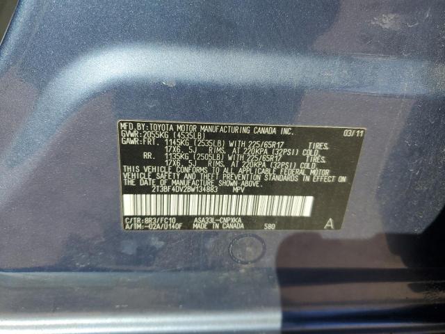 2T3BF4DV2BW134883 - 2011 TOYOTA RAV4 BLUE photo 13