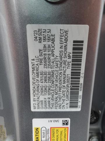 5J6RS3H70PL005271 - 2023 HONDA CR-V EXL SILVER photo 13