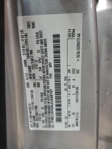 1FMCU9HD9JUA98707 - 2018 FORD ESCAPE SEL SILVER photo 13