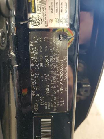 KNAFU4A29B5368671 - 2011 KIA FORTE EX შავი ფოტო 12