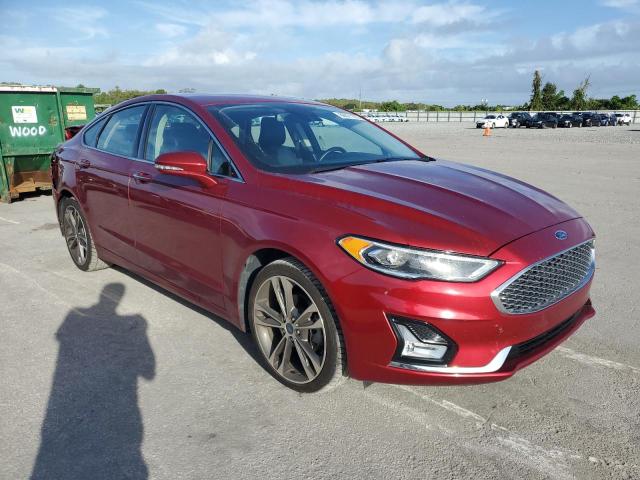 3FA6P0D92KR187104 - 2019 FORD FUSION TITANIUM Rojo foto 4