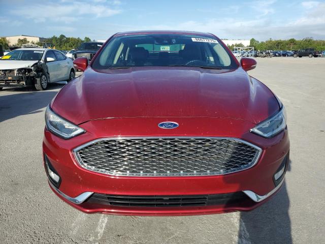 3FA6P0D92KR187104 - 2019 FORD FUSION TITANIUM Rojo foto 5
