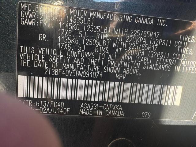 2T3BF4DV5BW09107 - 2011 TOYOTA RAV4 Жасыл фото 10