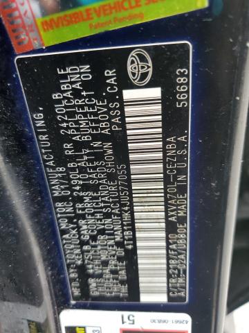 4T1B11HK4JU577055 - 2018 TOYOTA CAMRY L 黑色 照片 12