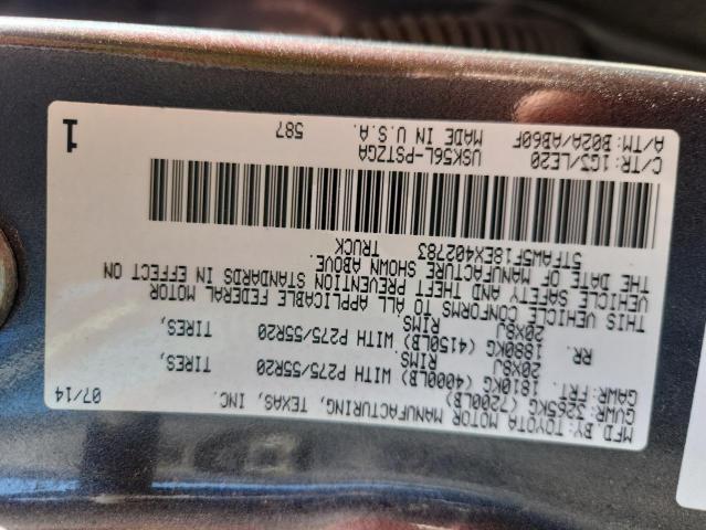 5TFAW5F18EX402783 - 2014 TOYOTA TUNDRA CREWMAX PLATINUM Grafit foto 12