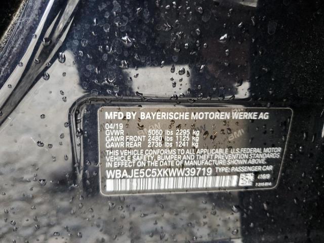 WBAJE5C5XKWW39719 - 2019 BMW 540 I BLUE photo 12