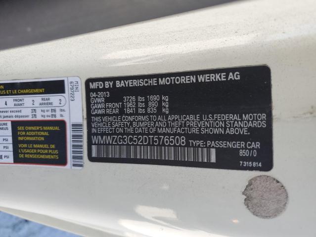 WMWZG3C52DT576508 - 2013 MINI COOPER S CLUBMAN WHITE photo 13