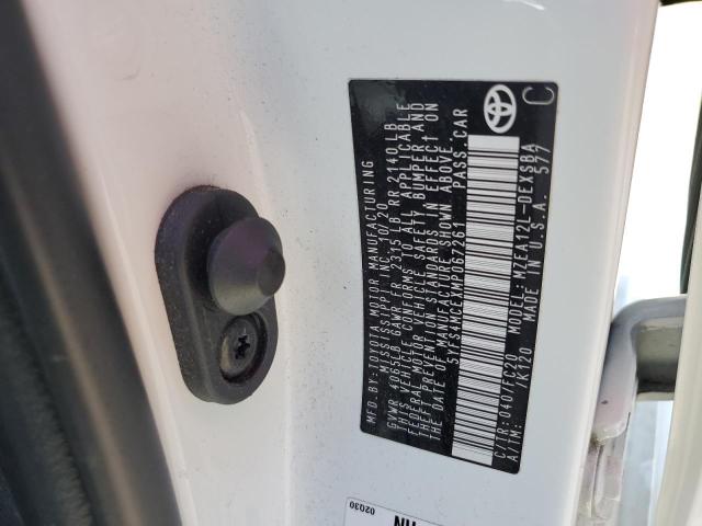 5YFS4MCEXMP067261 - 2021 TOYOTA COROLLA SE Ақ фото 12