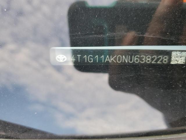 4T1G11AK0NU638228 - 2022 TOYOTA CAMRY SE თეთრი ფოტო 12