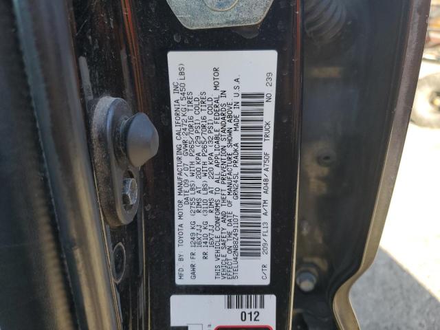 5TELU42N88Z491107 - 2008 TOYOTA TACOMA DOUBLE CAB أسود صورة 12