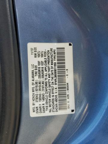 5FNRL38698B011553 - 2008 HONDA ODYSSEY EXL BLUE photo 14