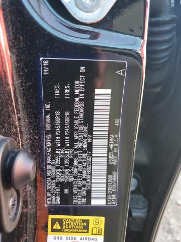 5TDJKRFH6GS356217 - 2016 TOYOTA HIGHLANDER XLE BLACK photo 12