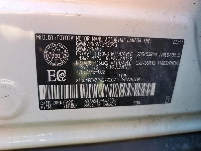 2T3D1RFV7PW377307 - 2023 TOYOTA RAV4 LIMITED 白色 照片 12