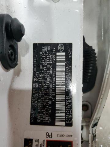 4T1BF1FKXFU072679 - 2015 TOYOTA CAMRY LE Weiß Foto 12