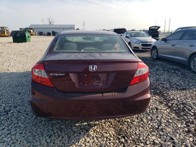 19XFB2F53CE064340 - 2012 HONDA CIVIC LX MAROON photo 12