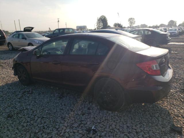 19XFB2F53CE064340 - 2012 HONDA CIVIC LX MAROON photo 3