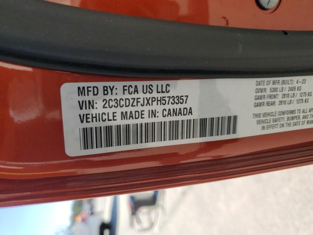 2C3CDZFJXPH573357 - 2023 DODGE CHALLENGER R/T SCAT PACK BROWN photo 12