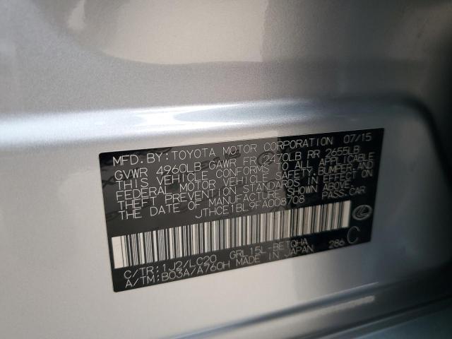 JTHCE1BL9FA008708 - 2015 LEXUS GS 350 SILVER photo 12