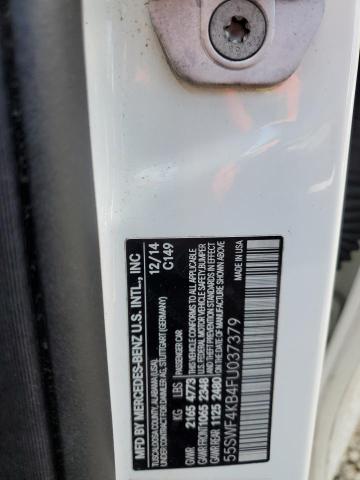 55SWF4KB4FU037379 - 2015 MERCEDES-BENZ C 300 4MATIC WHITE photo 12