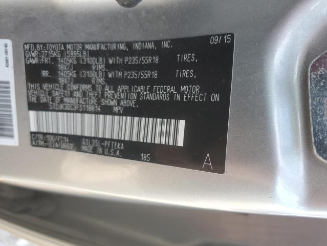 5TDJK3DC3FS118814 - 2015 TOYOTA SIENNA LE Silber Foto 13