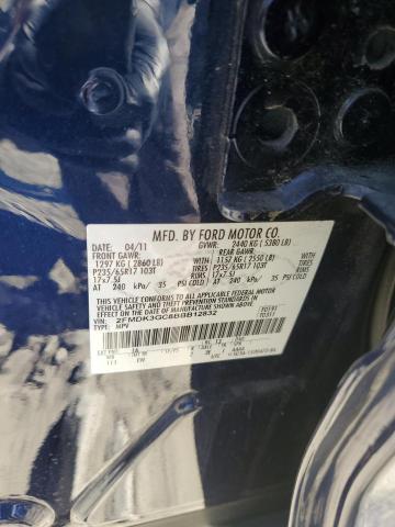 2FMDK3GC8BBB12832 - 2011 FORD EDGE SE BLUE photo 13