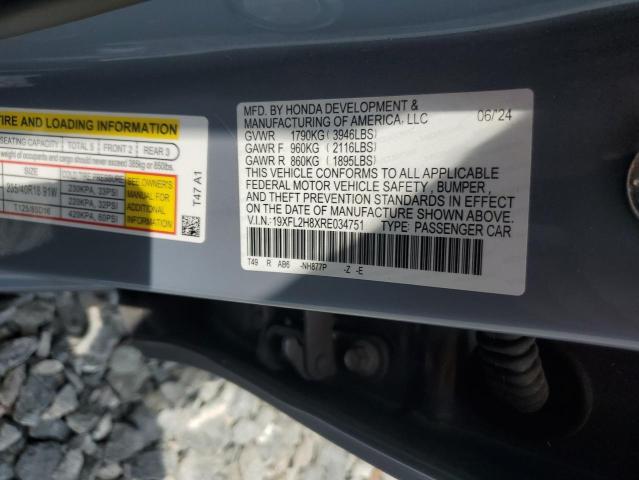 19XFL2H8XRE034751 - 2024 HONDA CIVIC SPORT 灰色 照片 12