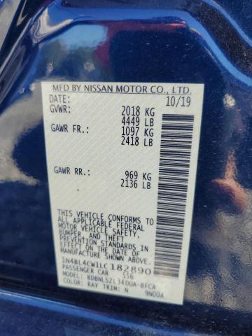 1N4BL4CW1LC182890 - 2020 NISSAN ALTIMA SR BLUE photo 12