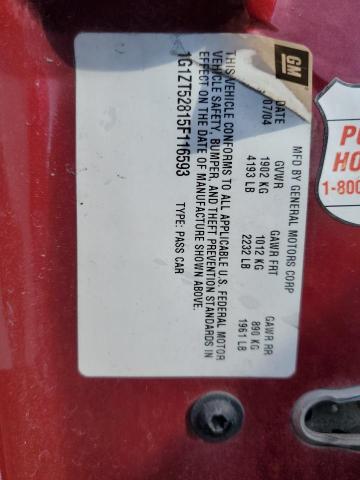 1G1ZT52815F116593 - 2005 CHEVROLET MALIBU LS BURGUNDY photo 12