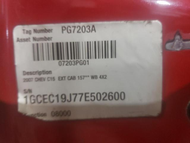 1GCEC19J77E502600 - 2007 CHEVROLET SILVERADO C1500 Rouge photo 12
