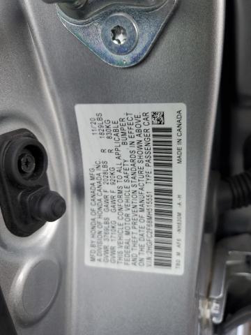 2HGFC2F68MH515551 - 2021 HONDA CIVIC LX SILVER photo 13