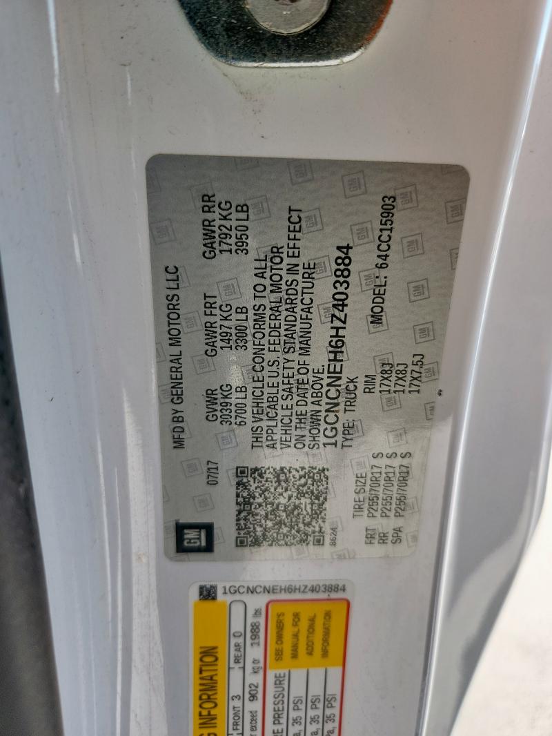 1GCNCNEH6HZ403884 - 2017 CHEVROLET SILVERADO C1500 Սպիտակ լուսանկար 13