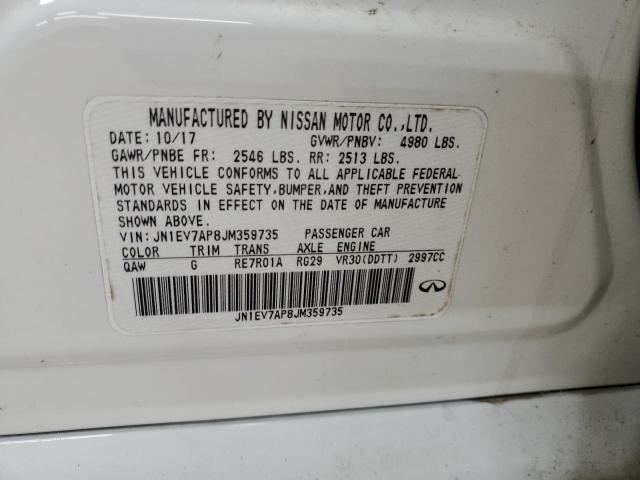 JN1EV7AP8JM359735 - 2018 INFINITI Q50 LUXE WHITE photo 12