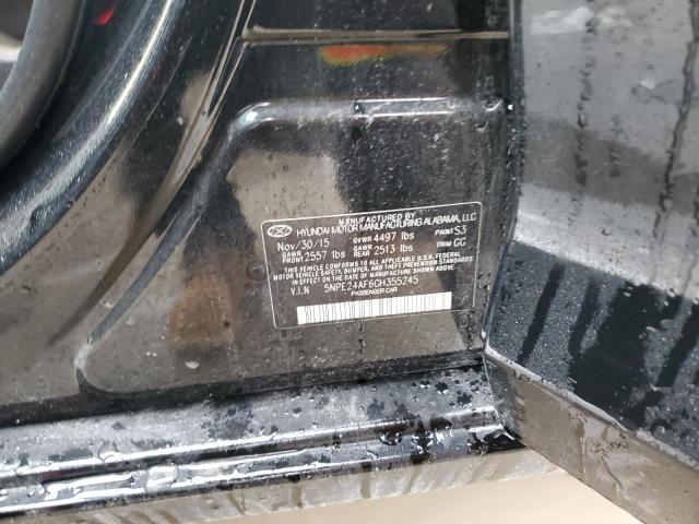 5NPE24AF6GH355245 - 2016 HYUNDAI SONATA SE BLACK photo 12