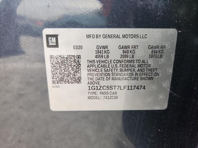 1G1ZC5ST7LF117474 - 2020 CHEVROLET MALIBU LS Grau Foto 12