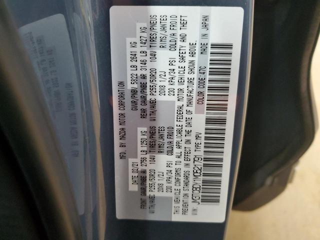 JM3TCBDY1M0521791 - 2021 MAZDA CX-9 GRAND TOURING GRAY photo 13